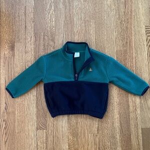 GAP Kids Teal and Navy Half-Zip Sweater